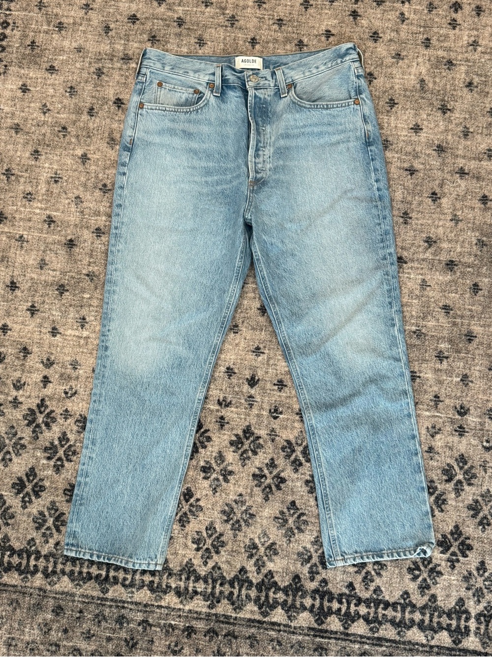 AGOLDE Riley High Rise Straight Crop Jeans
